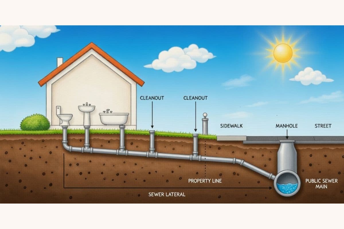 Municipal sewer system infrastructure and connection