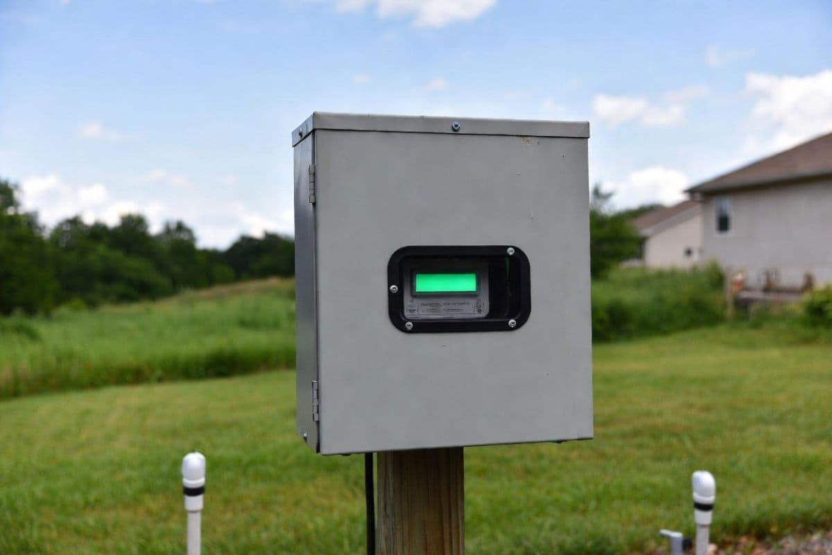 Aerobic septic system maintenance components including aerator and control panel